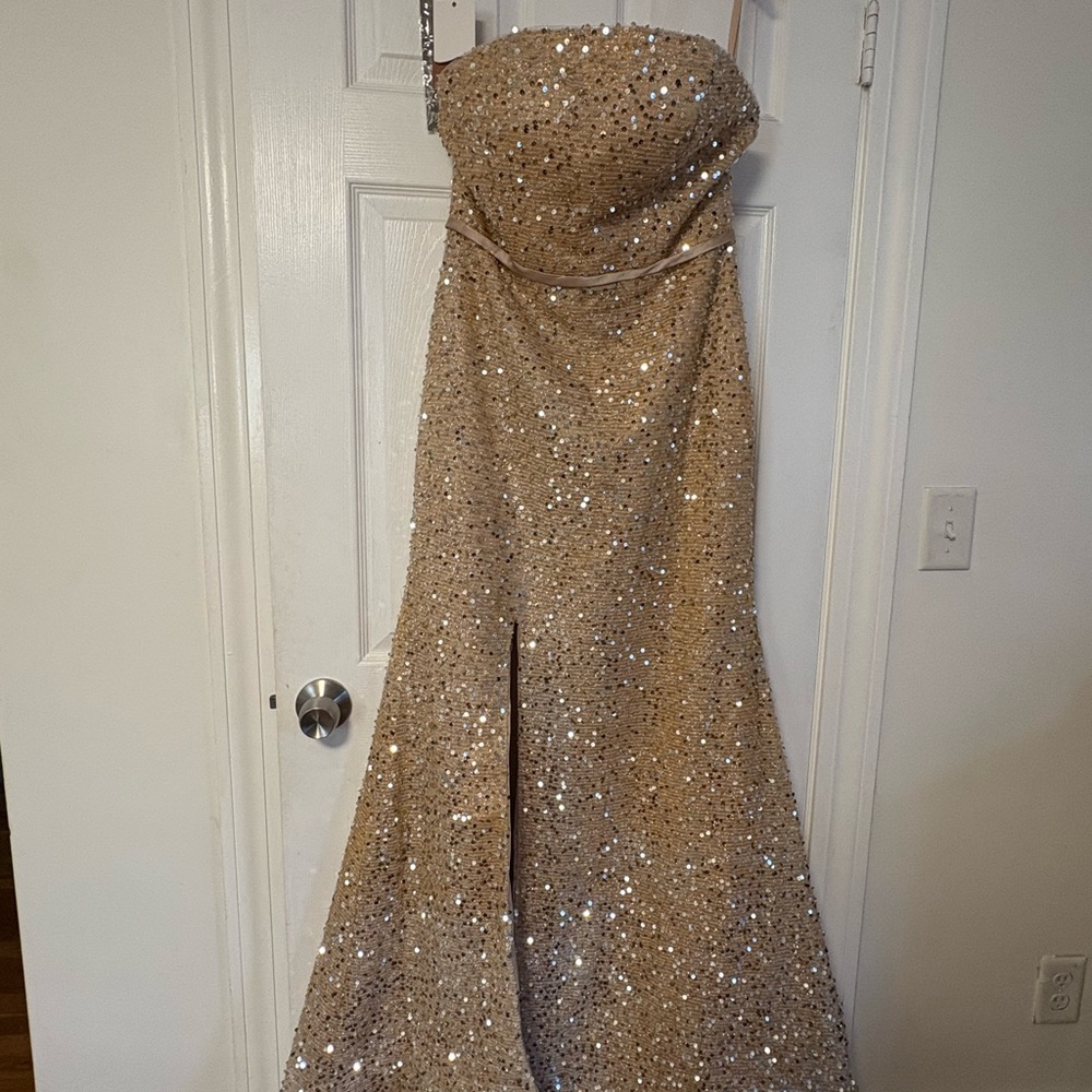 Strapless Sequin Evening Gown